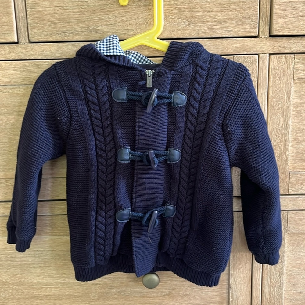 Jacadi Paris 24M zip-up sweater hoodie - navy blue